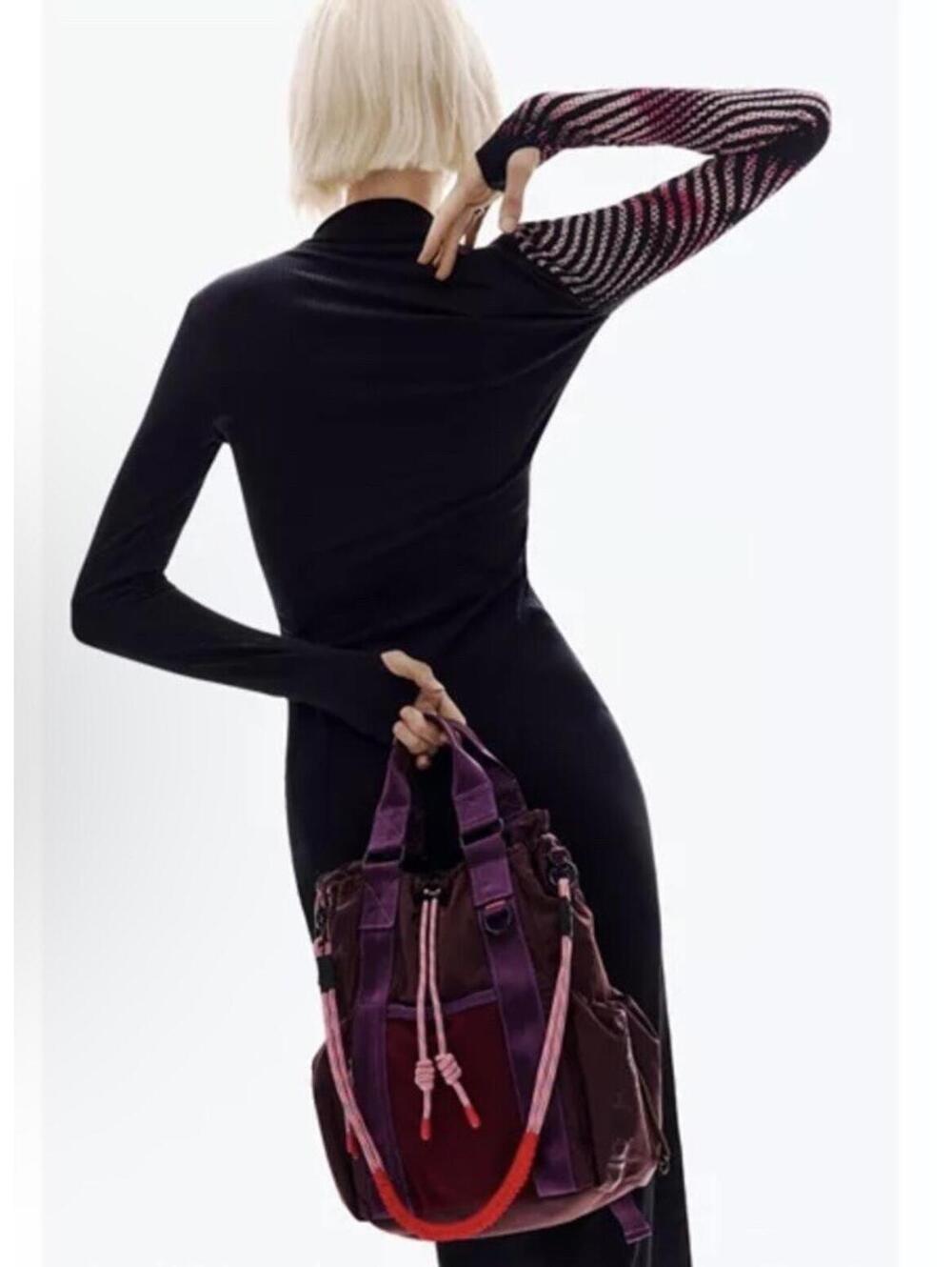 New Desigual Women's Long dress waves In Black Multi Size M $159 - Picture 3 of 11